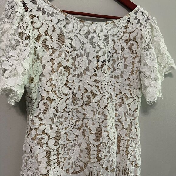 Lulus Pearson White Lace Short Dress XL Bridal Wedding - Picture 2 of 4